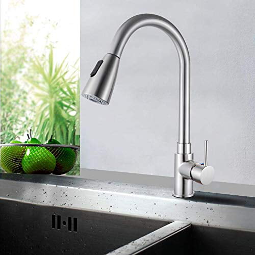 Details about   Commercial Stainless Steel Kitchen Sink Faucet with Pull Down Sprayer Mixer Tap